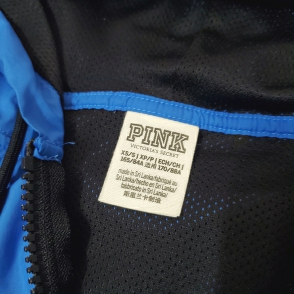 PINK Victoria's Secret Lightweight Jacket. Blue, White, Black. Oversized XS-S. - Picture 3 of 11